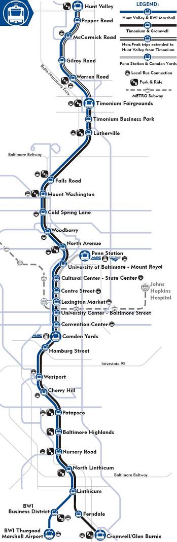 MTA LRT route map