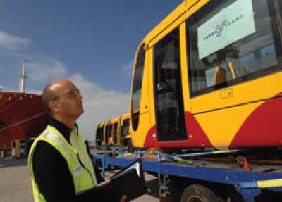 The first of five Citadis trams arrive in Melbourne - photo from Tramlines brochure